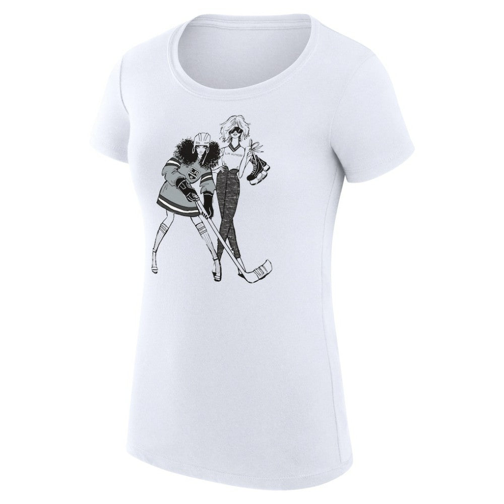 NHL White Los Angeles Kings G-III 4Her by Carl Banks Women's Super-Slim Fit Lightweight Hockey Girls T-Shirt