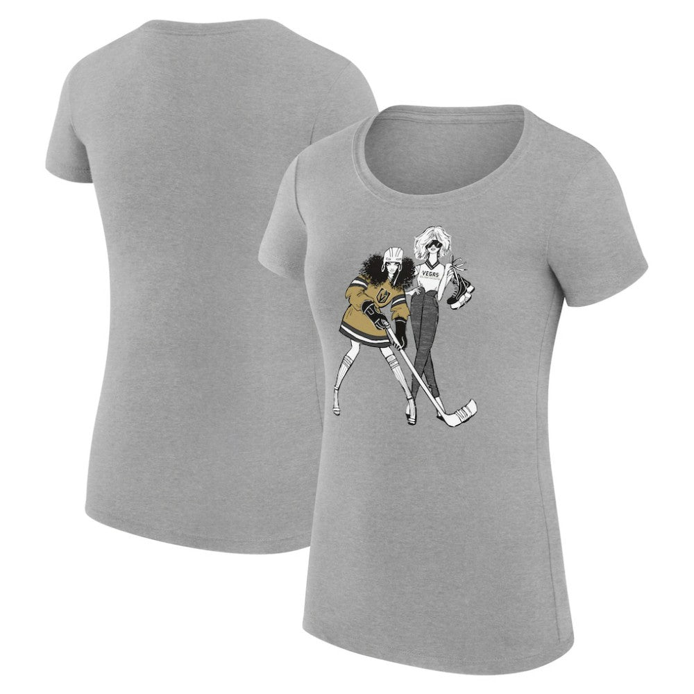 NHL Heather Gray Vegas Golden Knights G-III 4Her by Carl Banks Women's Super-Slim Fit Lightweight Hockey Girls T-Shirt