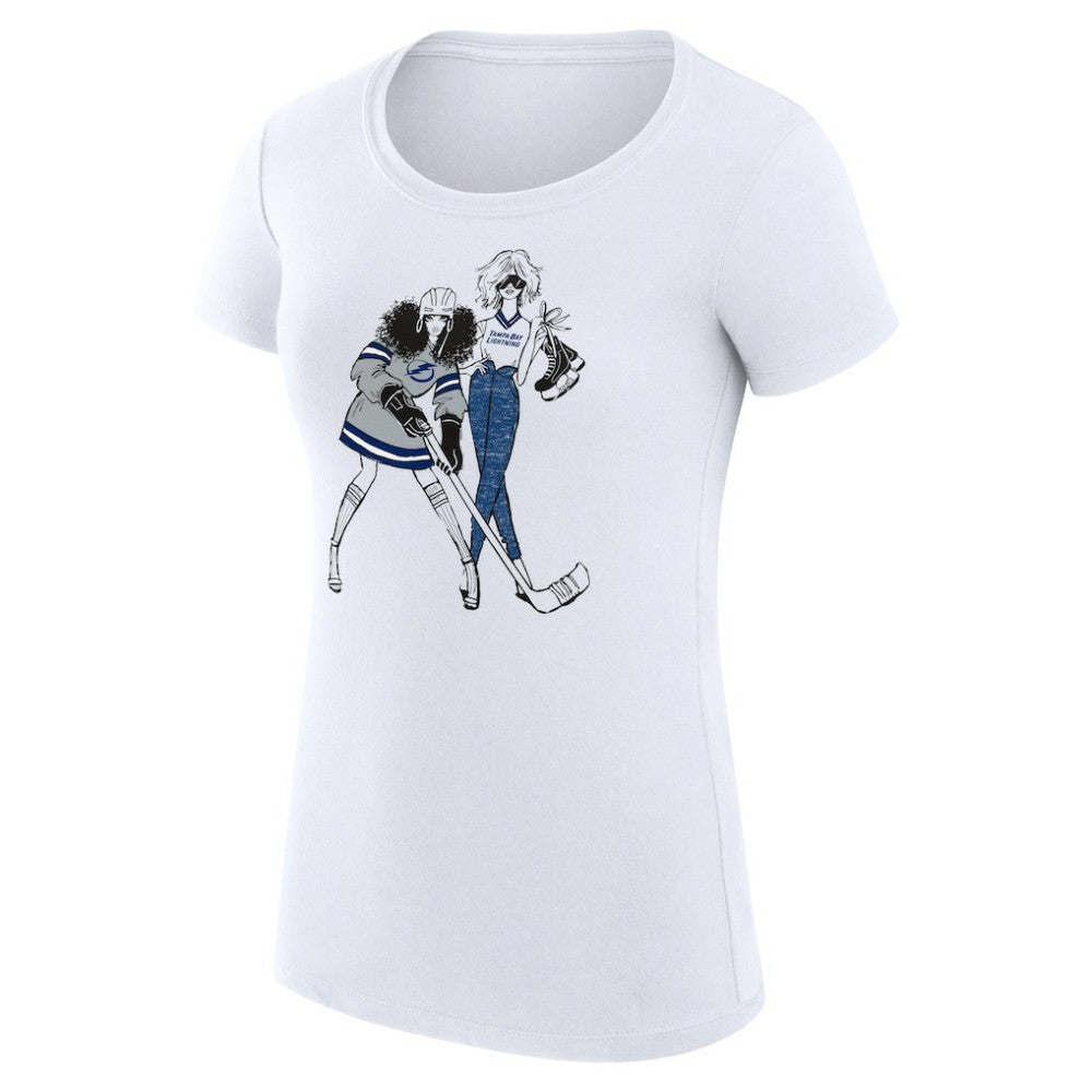 NHL White Tampa Bay Lightning G-III 4Her by Carl Banks Women's Super-Slim Fit Lightweight Hockey Girls T-Shirt