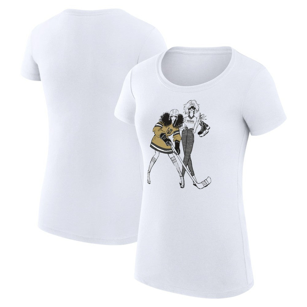 NHL White Vegas Golden Knights G-III 4Her by Carl Banks Women's Super-Slim Fit Lightweight Hockey Girls T-Shirt
