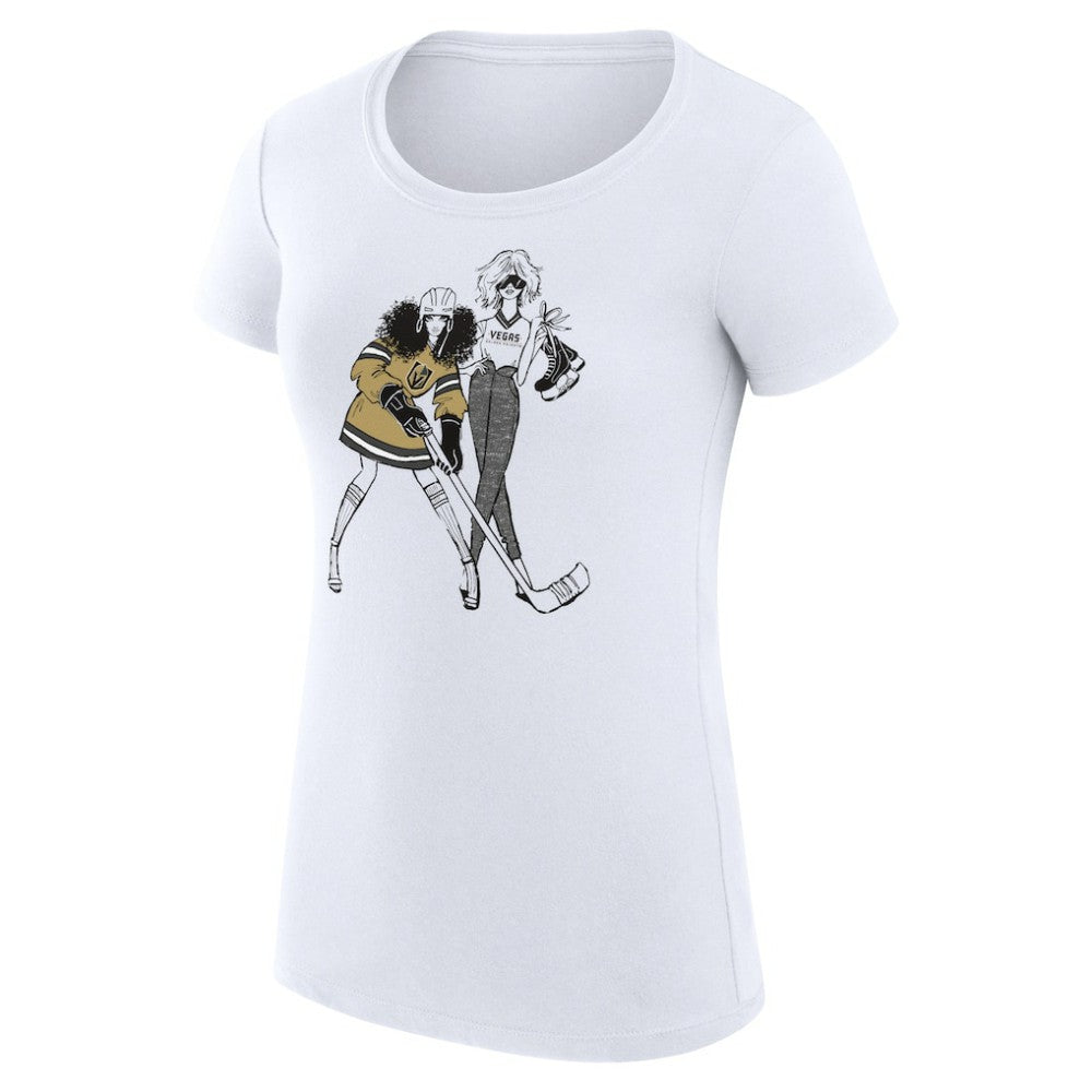 NHL White Vegas Golden Knights G-III 4Her by Carl Banks Women's Super-Slim Fit Lightweight Hockey Girls T-Shirt