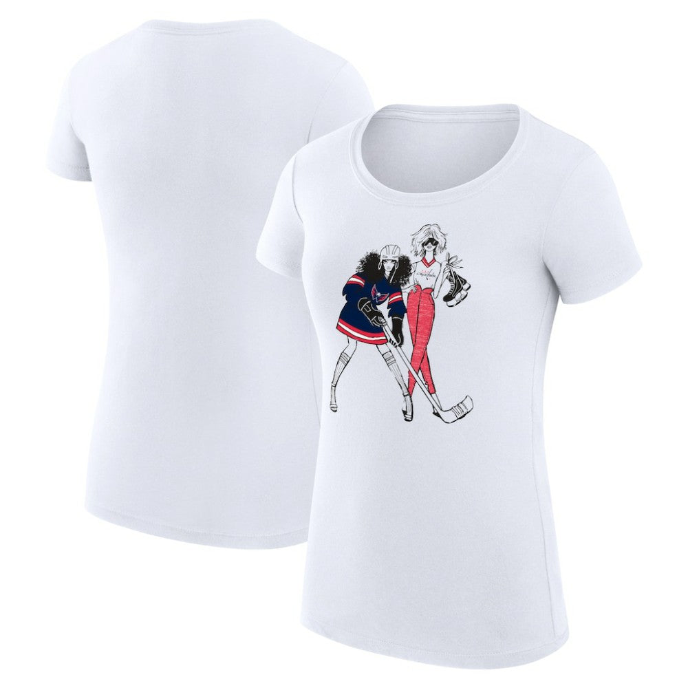 NHL White Washington Capitals G-III 4Her by Carl Banks Women's Super-Slim Fit Lightweight Hockey Girls T-Shirt