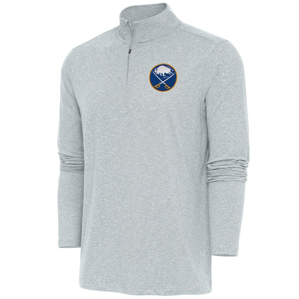 NHL Heather Gray Buffalo Sabres Antigua Hunk Quarter-Zip Pullover Top