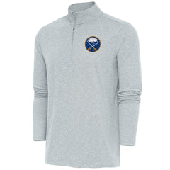 NHL Heather Gray Buffalo Sabres Antigua Hunk Quarter-Zip Pullover Top