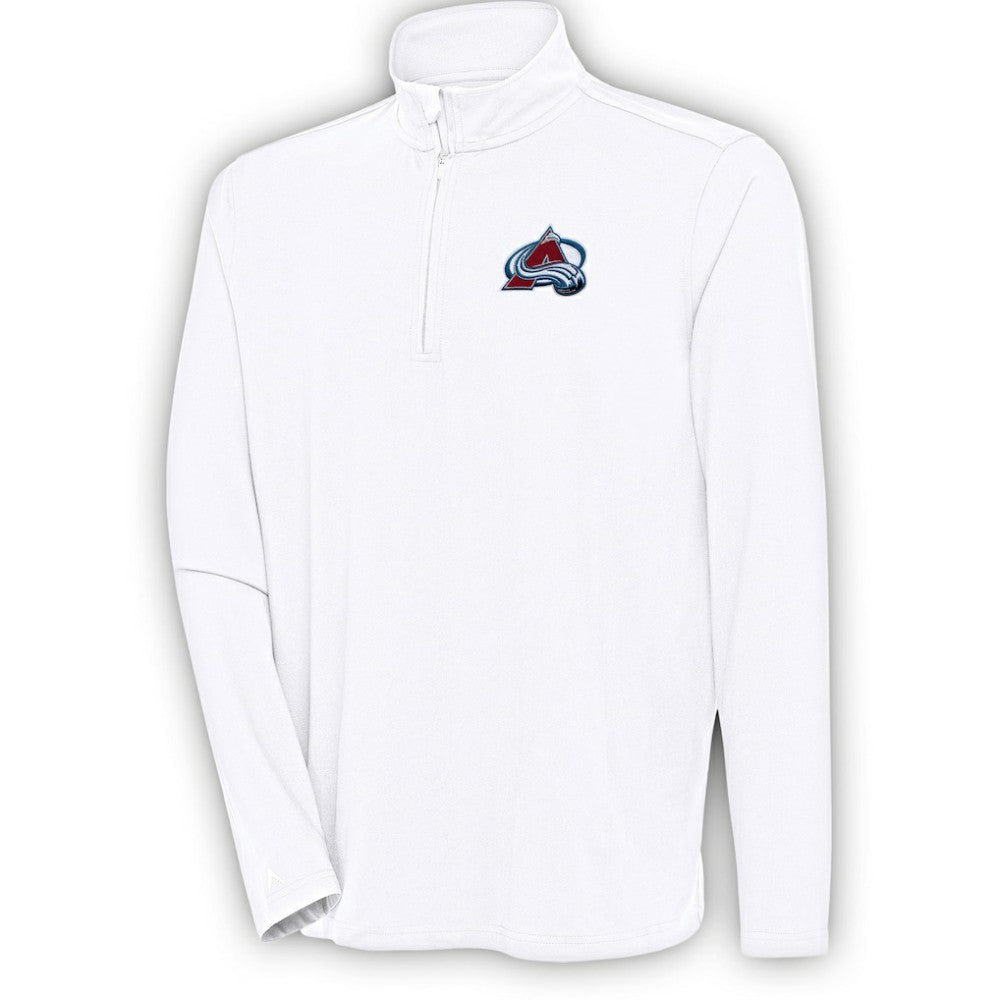 NHL White Colorado Avalanche Antigua Hunk Quarter-Zip Pullover Top