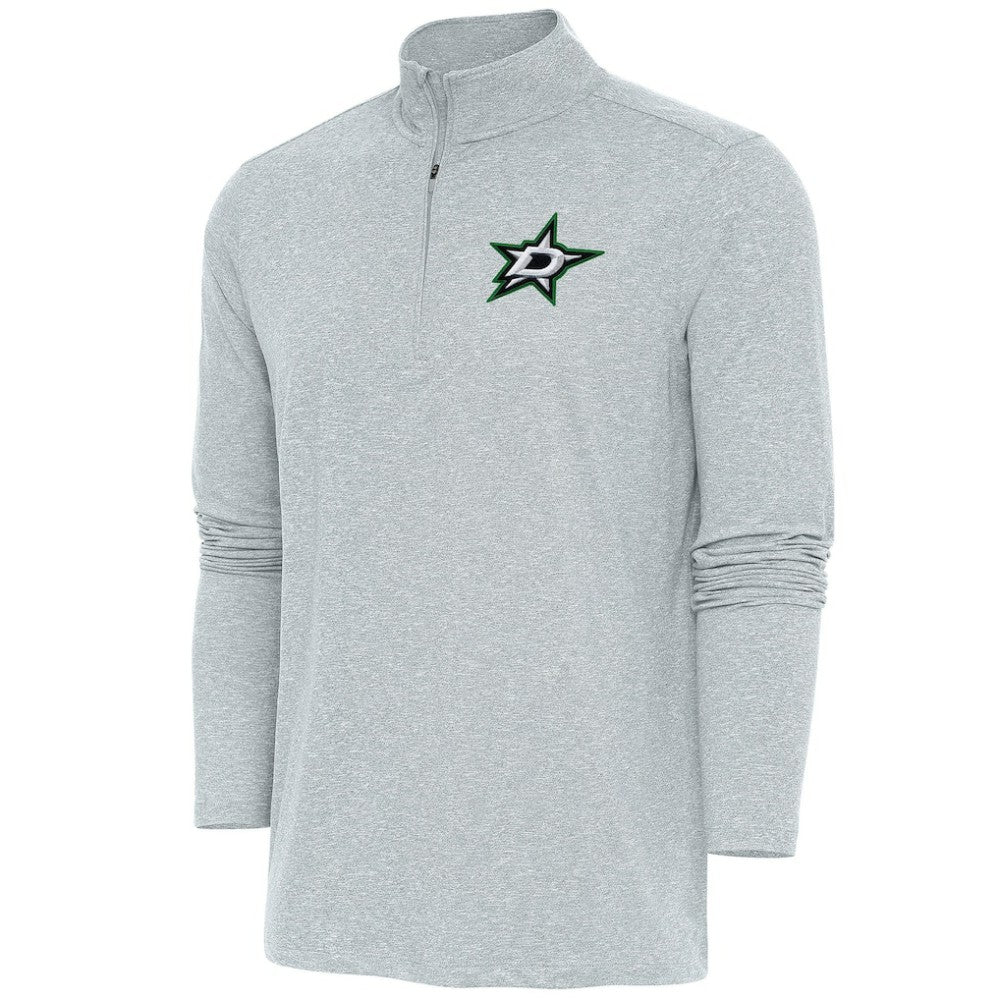 NHL Heather Gray Dallas Stars Antigua Hunk Quarter-Zip Pullover Top