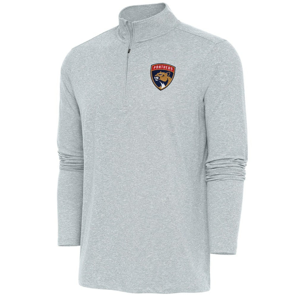 NHL Heather Gray Florida Panthers Antigua Hunk Quarter-Zip Pullover Top