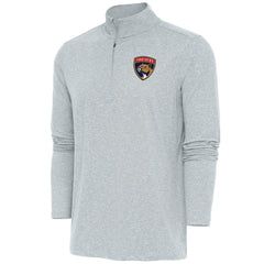 NHL Heather Gray Florida Panthers Antigua Hunk Quarter-Zip Pullover Top