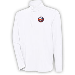 NHL White New York Islanders Antigua Hunk Quarter-Zip Pullover Top