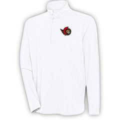 NHL White Ottawa Senators Antigua Hunk Quarter-Zip Pullover Top