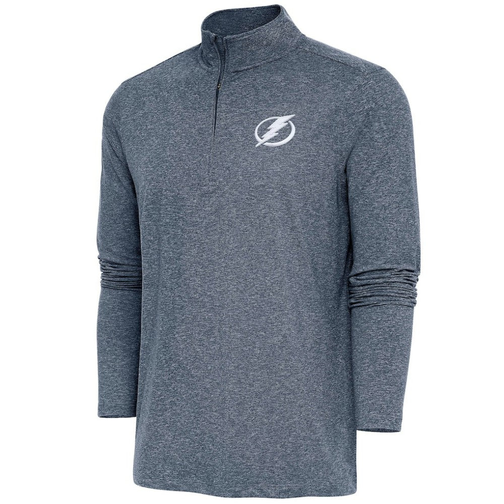 NHL Heather Navy Tampa Bay Lightning Antigua Hunk Quarter-Zip Pullover Top