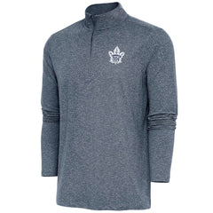 NHL Heather Navy Toronto Maple Leafs Antigua Hunk Quarter-Zip Pullover Top