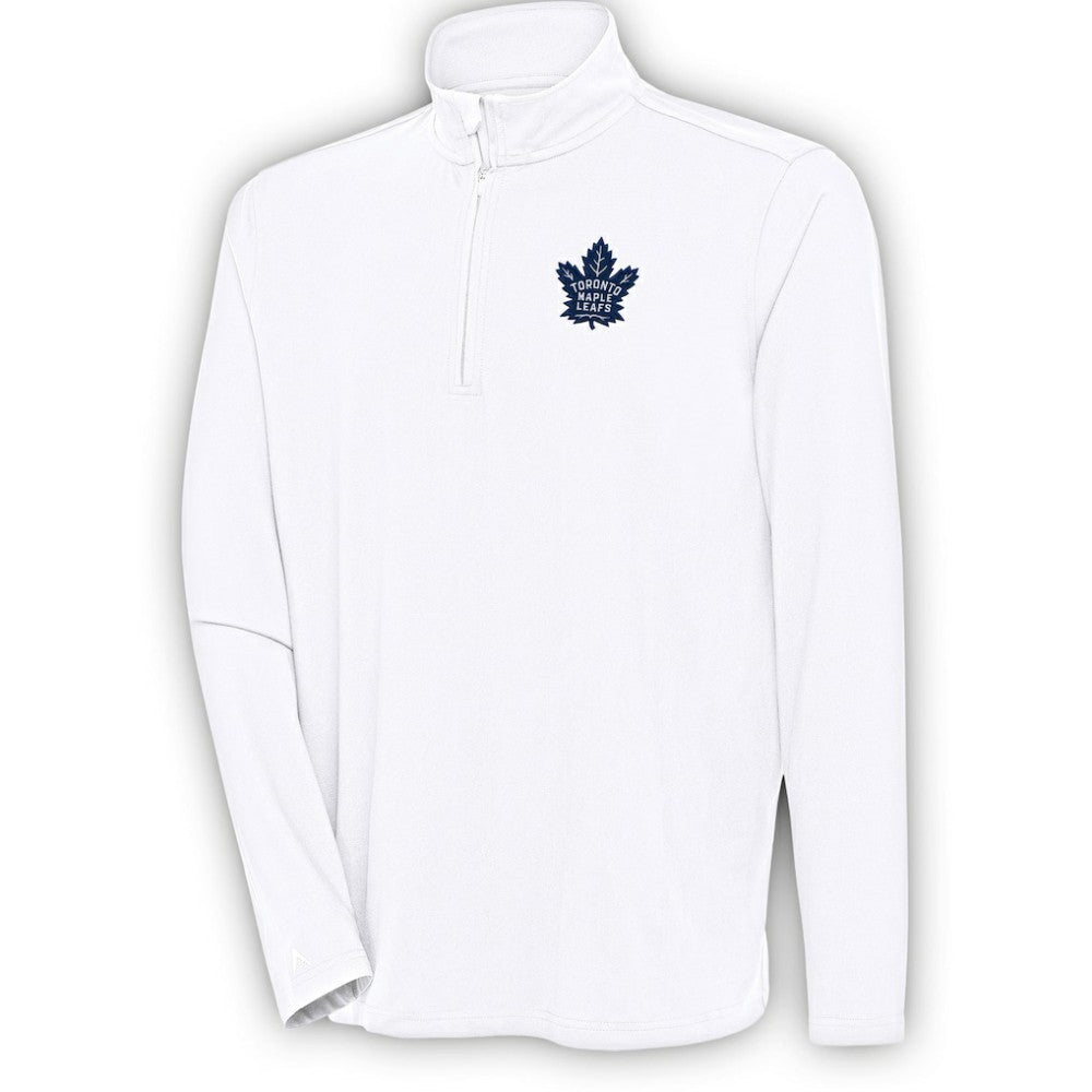 NHL White Toronto Maple Leafs Antigua Hunk Quarter-Zip Pullover Top
