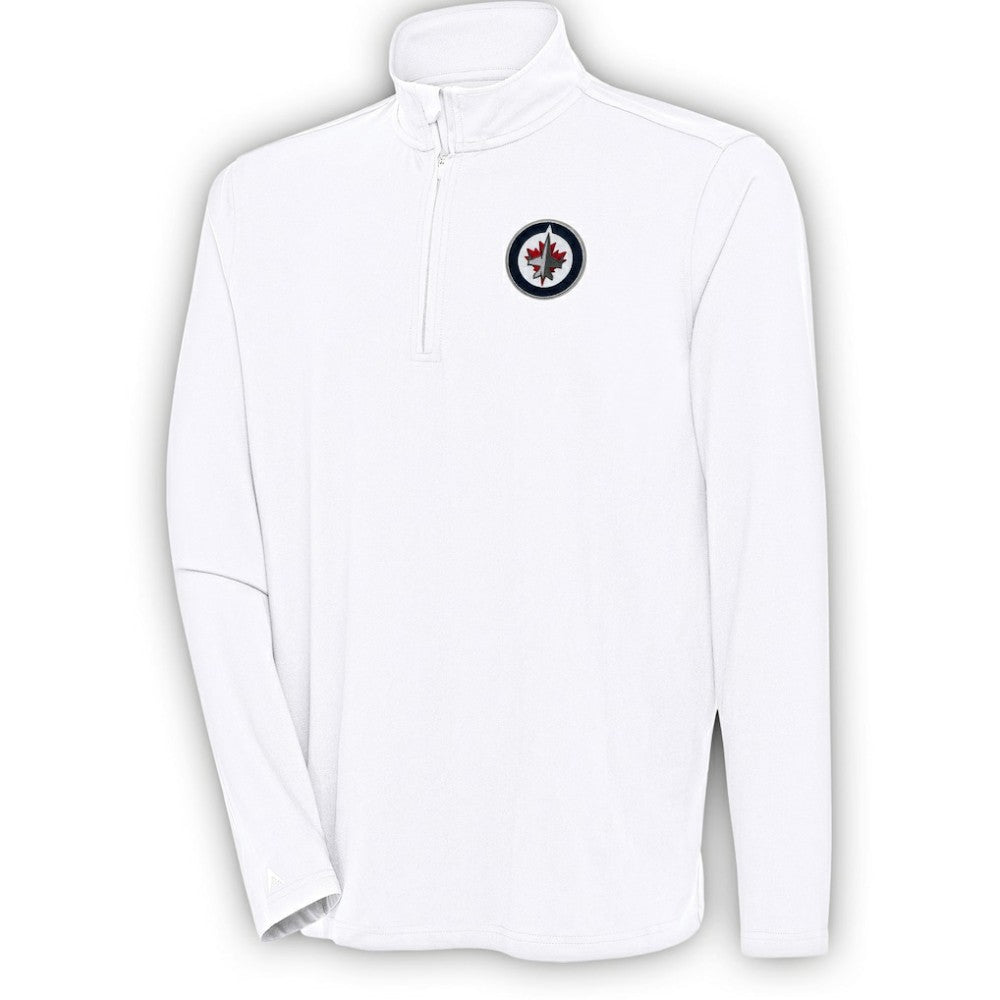 NHL White Winnipeg Jets Antigua Hunk Quarter-Zip Pullover Top