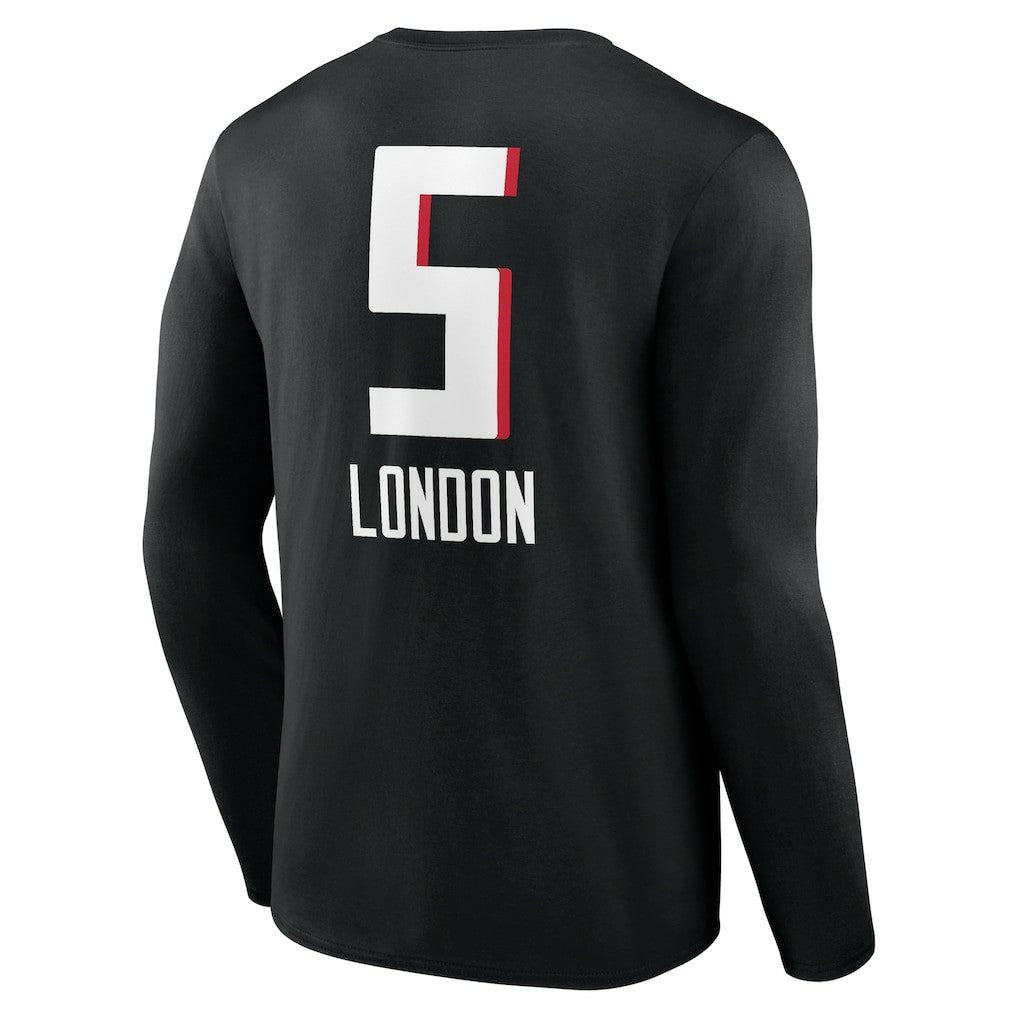 Drake London  Team Wordmark Player Name & Number Long Sleeve T-Shirt - Atlanta Falcons