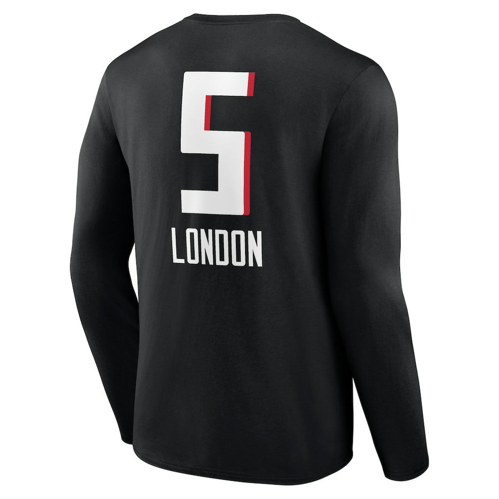 Drake London  Team Wordmark Player Name & Number Long Sleeve T-Shirt - Atlanta Falcons