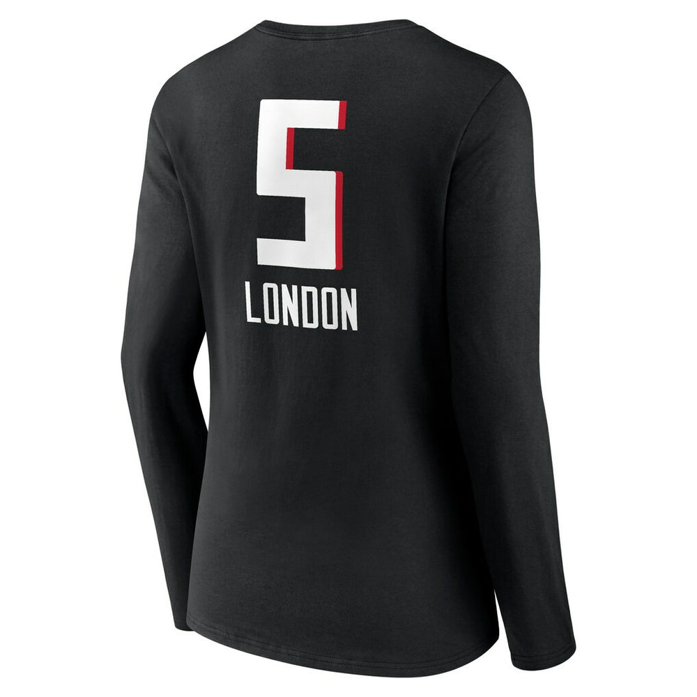 Drake London  Women's Team Wordmark Player Name & Number Long Sleeve V-Neck T-Shirt - Atlanta Falcons