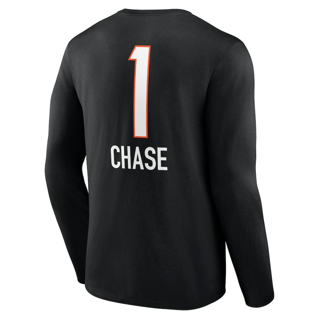 Ja'Marr Chase  Team Wordmark Player Name & Number Long Sleeve T-Shirt - Cincinnati Bengals