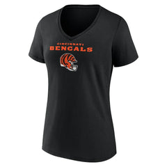 Ja'Marr Chase  Women's Team Wordmark Player Name & Number V-Neck T-Shirt - Cincinnati Bengals