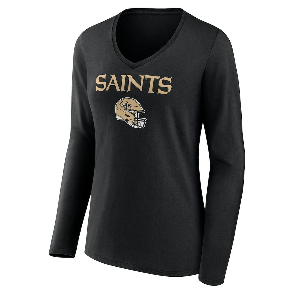 Alvin Kamara  Women's Team Wordmark Player Name & Number Long Sleeve V-Neck T-Shirt - New Orleans Saints