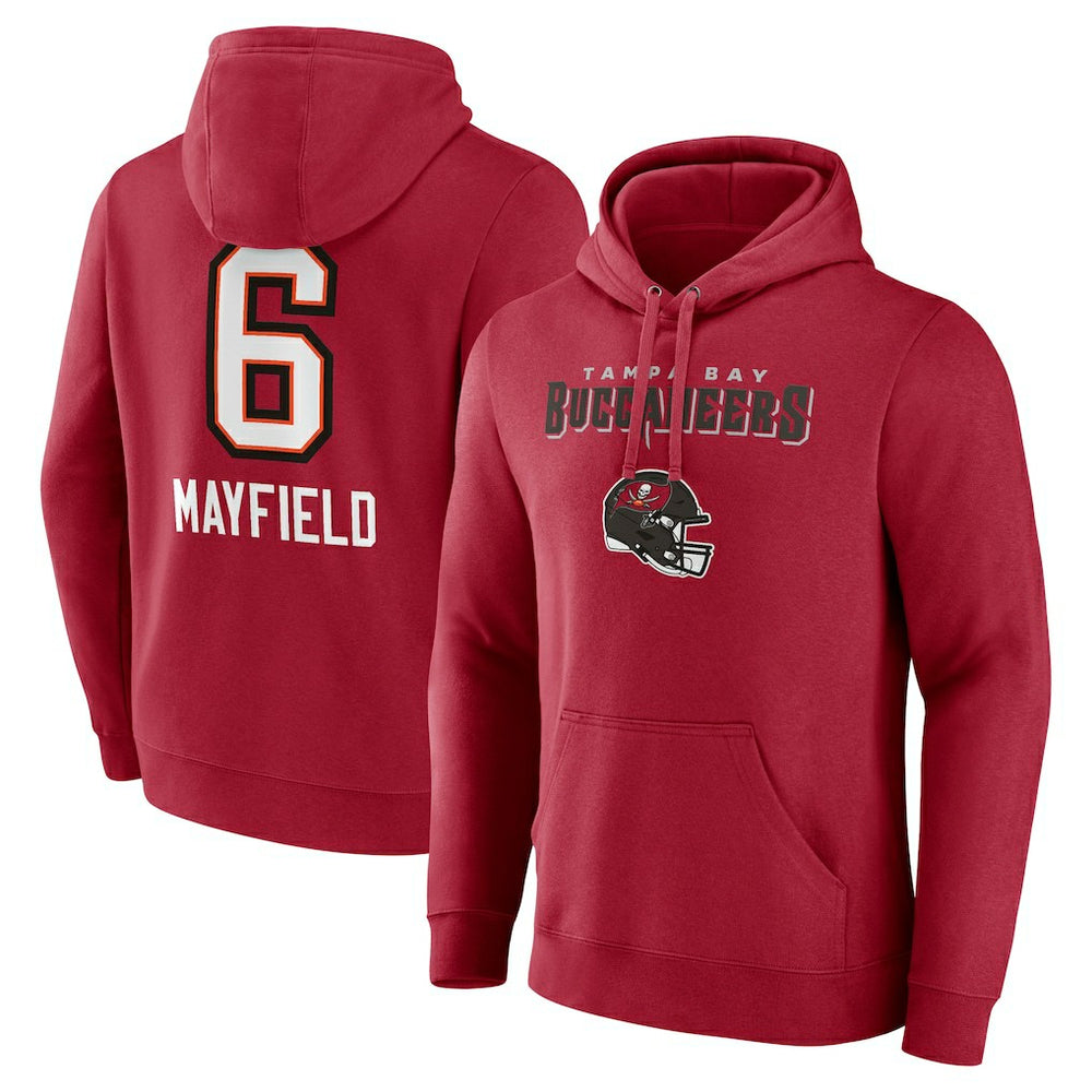 Baker Mayfield  Team Wordmark Player Name & Number Pullover Hoodie - Tampa Bay Buccaneers