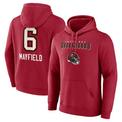 Baker Mayfield  Team Wordmark Player Name & Number Pullover Hoodie - Tampa Bay Buccaneers