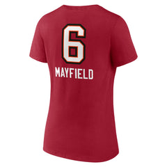 Baker Mayfield  Women's Team Wordmark Player Name & Number V-Neck T-Shirt - Tampa Bay Buccaneers