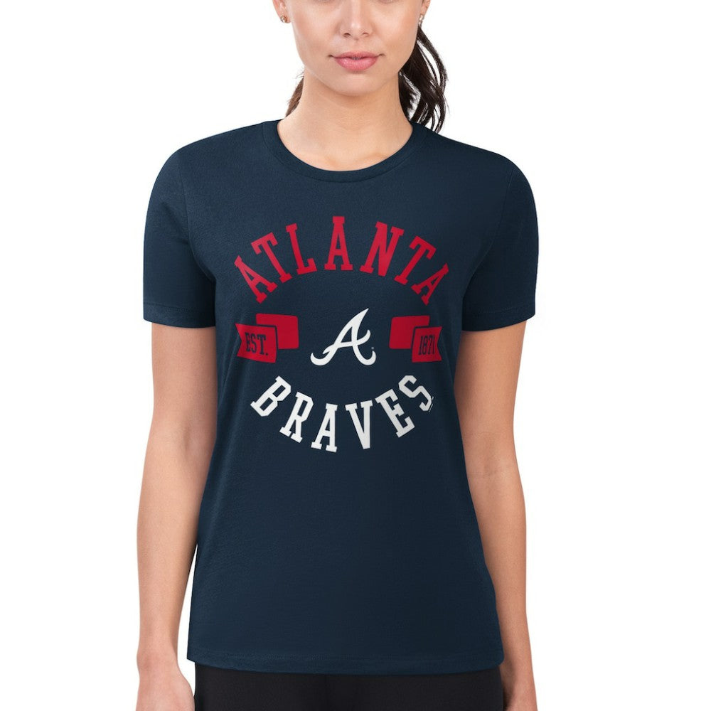 MLB Atlanta Braves G-III 4Her by Carl Banks Women's Super-Slim Fit Lightweight City Graphic T-Shirt