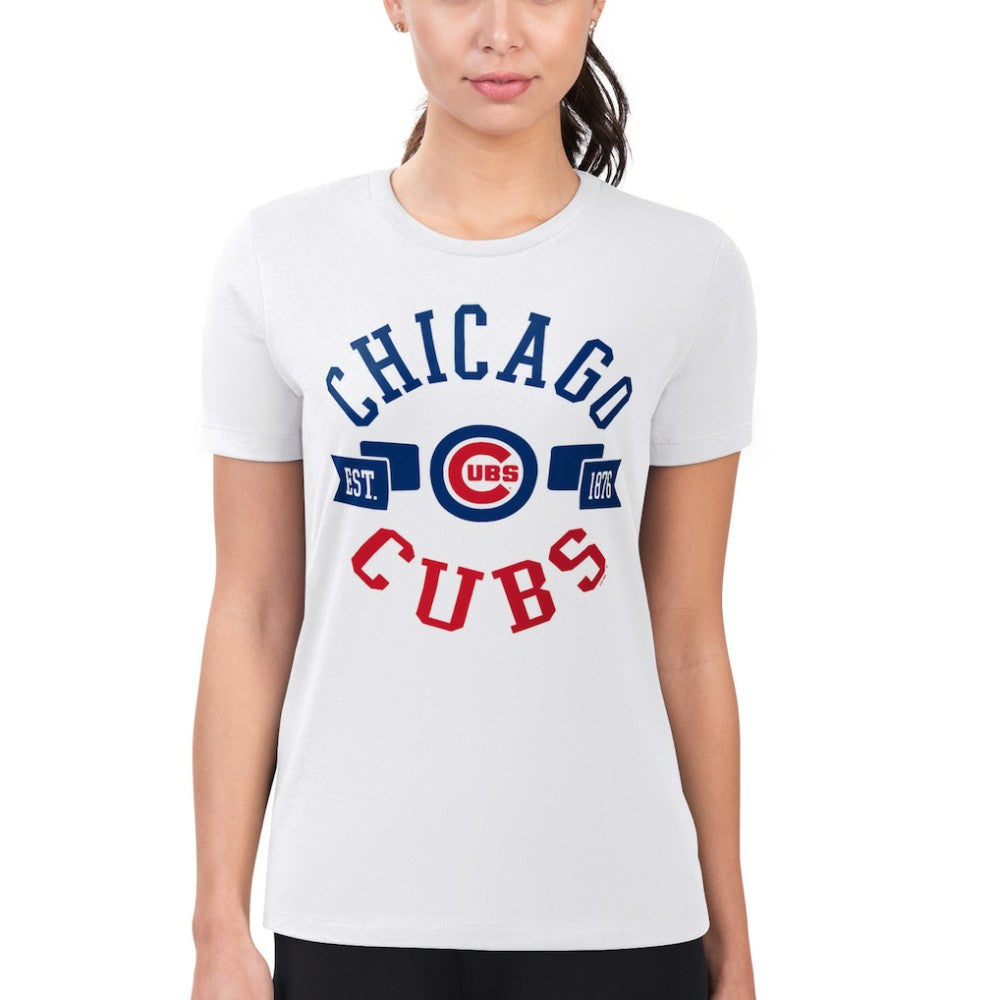 MLB Chicago Cubs G-III 4Her by Carl Banks Women's Super-Slim Fit Lightweight City Graphic T-Shirt