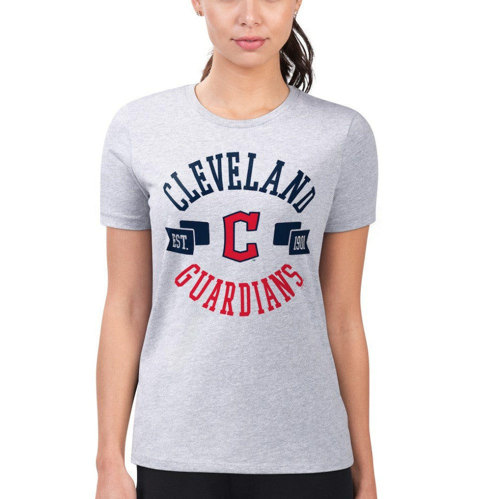 MLB Cleveland Guardians G-III 4Her by Carl Banks Women's Super-Slim Fit Lightweight City Graphic T-Shirt