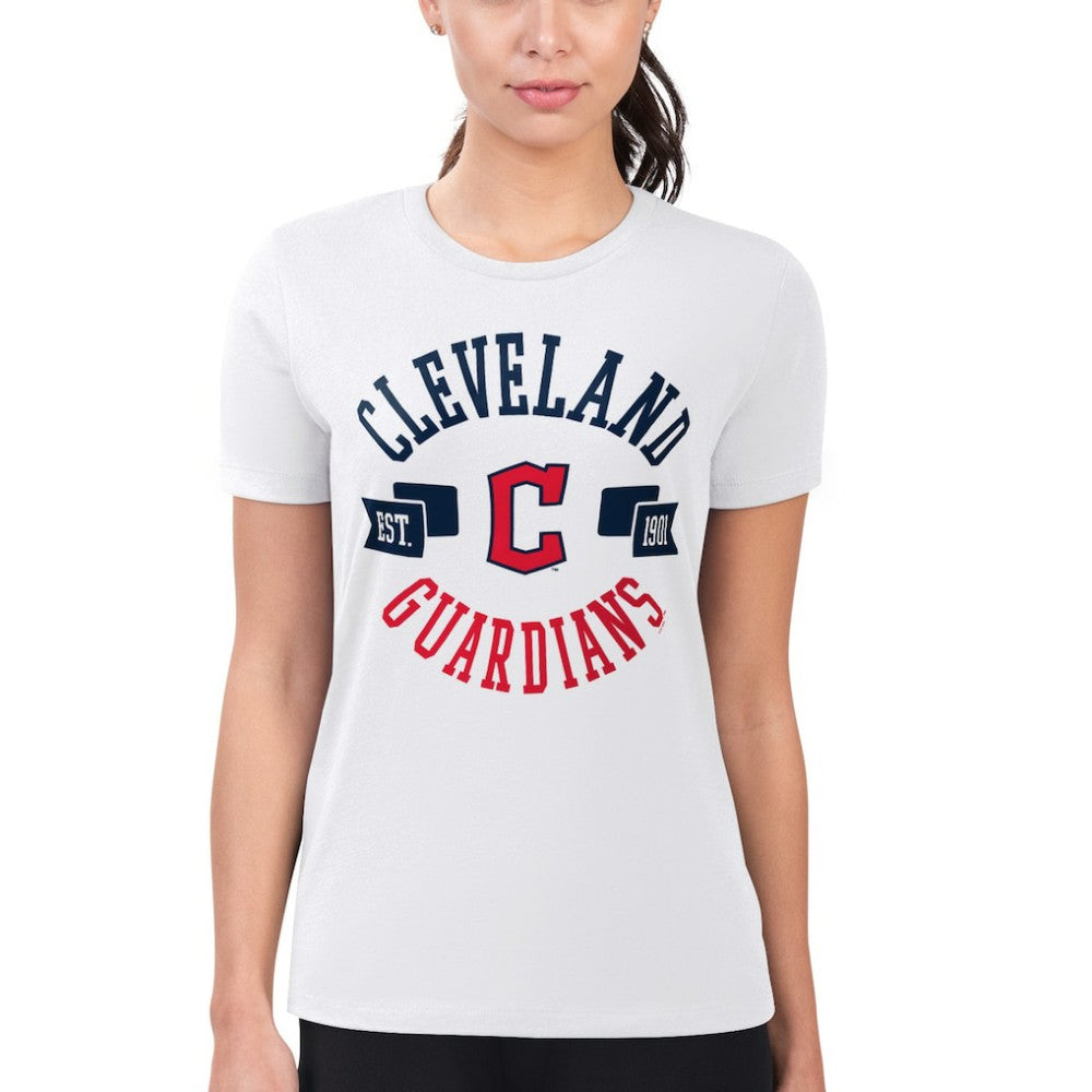 MLB Cleveland Guardians G-III 4Her by Carl Banks Women's Super-Slim Fit Lightweight City Graphic T-Shirt