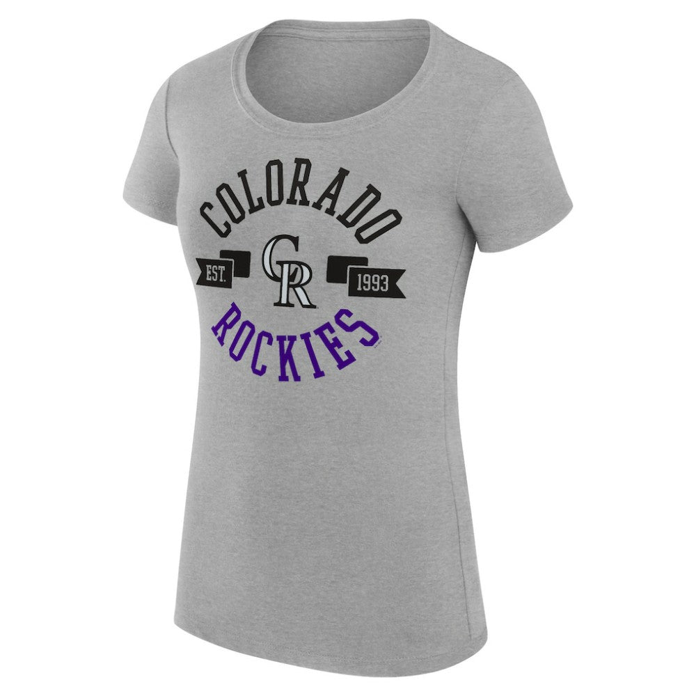 MLB Colorado Rockies G-III 4Her by Carl Banks Women's Super-Slim Fit Lightweight City Graphic T-Shirt