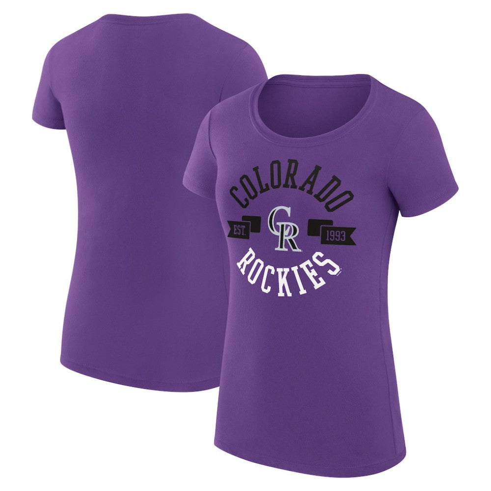 MLB Colorado Rockies G-III 4Her by Carl Banks Women's Super-Slim Fit Lightweight City Graphic T-Shirt