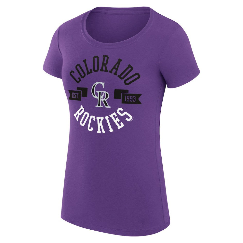 MLB Colorado Rockies G-III 4Her by Carl Banks Women's Super-Slim Fit Lightweight City Graphic T-Shirt