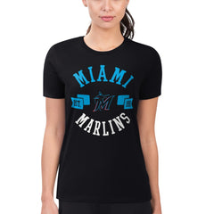 MLB Miami Marlins G-III 4Her by Carl Banks Women's Super-Slim Fit Lightweight City Graphic T-Shirt