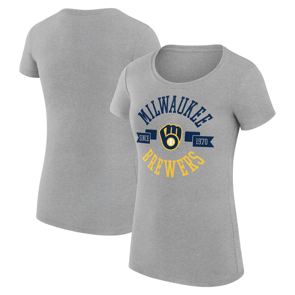 MLB Milwaukee Brewers G-III 4Her by Carl Banks Women's Super-Slim Fit Lightweight City Graphic T-Shirt
