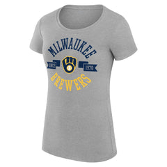 MLB Milwaukee Brewers G-III 4Her by Carl Banks Women's Super-Slim Fit Lightweight City Graphic T-Shirt