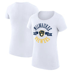 MLB Milwaukee Brewers G-III 4Her by Carl Banks Women's Super-Slim Fit Lightweight City Graphic T-Shirt