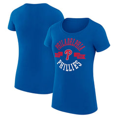 MLB Philadelphia Phillies G-III 4Her by Carl Banks Women's Super-Slim Fit Lightweight City Graphic T-Shirt