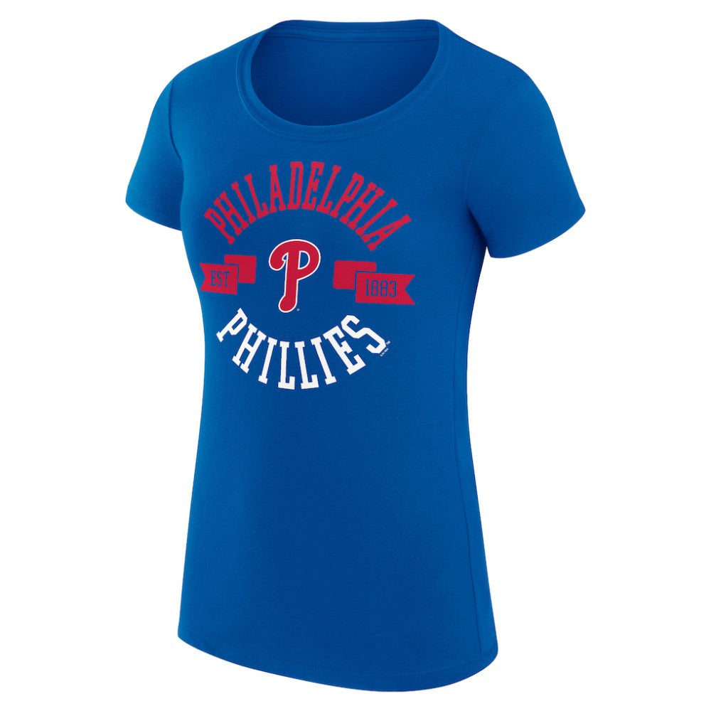 MLB Philadelphia Phillies G-III 4Her by Carl Banks Women's Super-Slim Fit Lightweight City Graphic T-Shirt