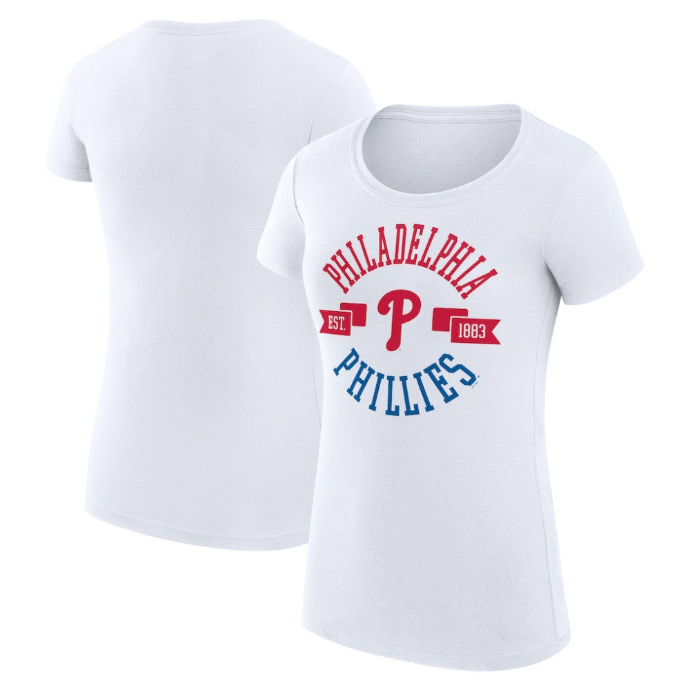 MLB Philadelphia Phillies G-III 4Her by Carl Banks Women's Super-Slim Fit Lightweight City Graphic T-Shirt