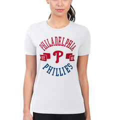 MLB Philadelphia Phillies G-III 4Her by Carl Banks Women's Super-Slim Fit Lightweight City Graphic T-Shirt