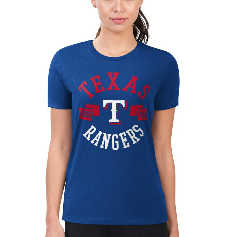 MLB Texas Rangers G-III 4Her by Carl Banks Women's Super-Slim Fit Lightweight City Graphic T-Shirt