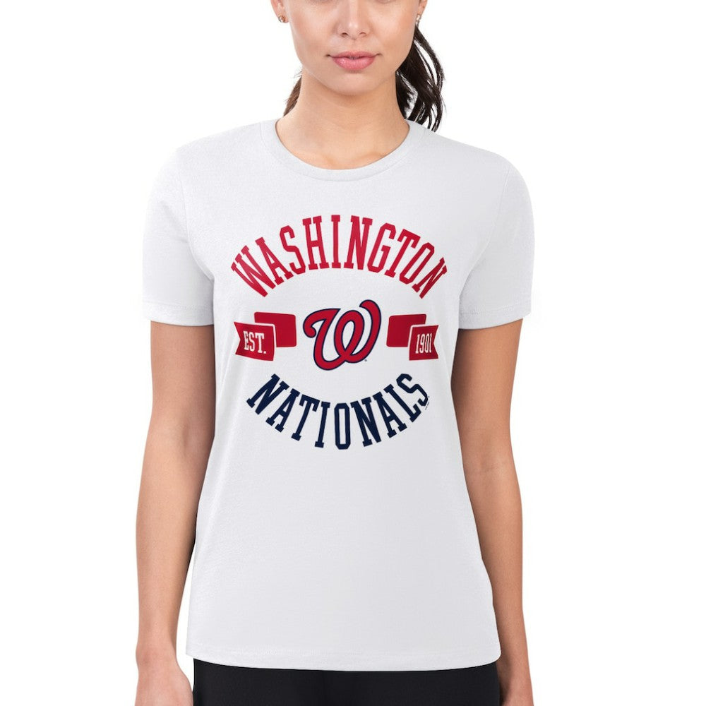 MLB Washington Nationals G-III 4Her by Carl Banks Women's Super-Slim Fit Lightweight City Graphic T-Shirt