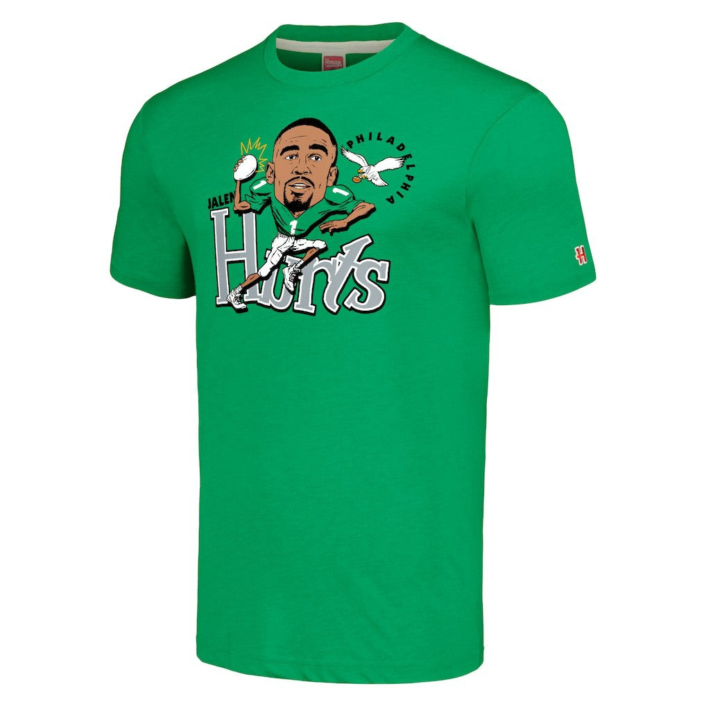 Jalen Hurts  Homage Unisex Caricature Player Tri-Blend T-Shirt - Philadelphia Eagles