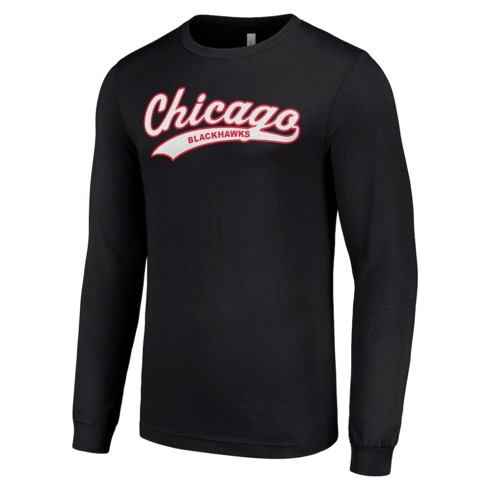 NHL Black Chicago Blackhawks Starter Tailsweep T-Shirt