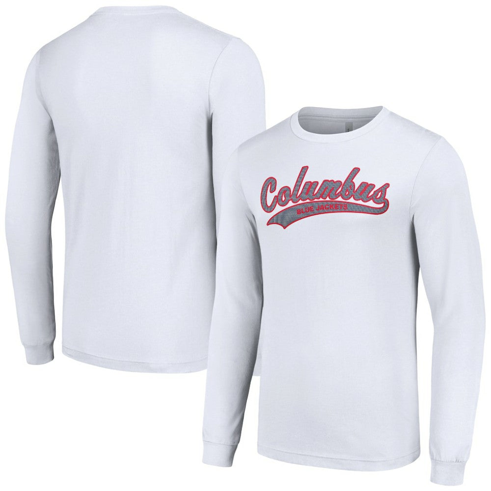 NHL White Columbus Blue Jackets Starter Tailsweep T-Shirt