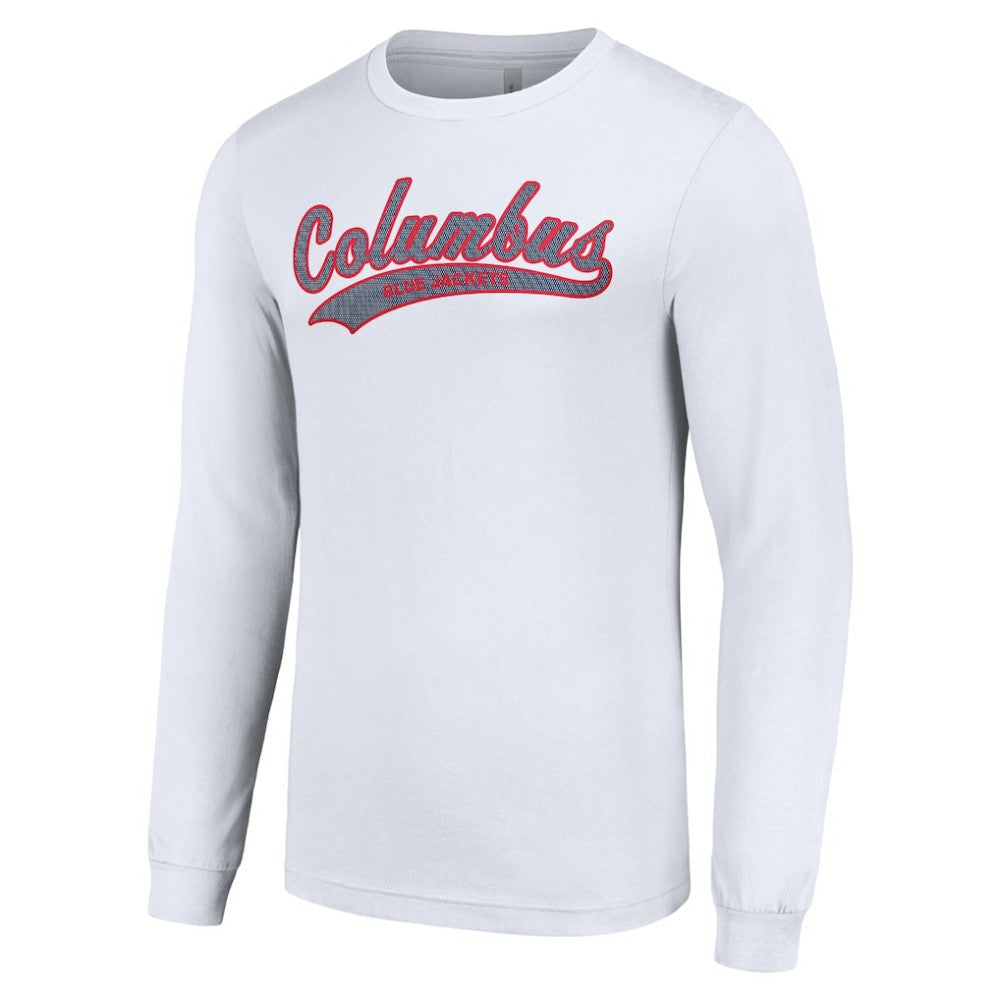 NHL White Columbus Blue Jackets Starter Tailsweep T-Shirt