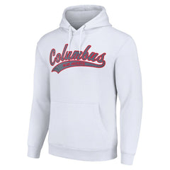 NHL White Columbus Blue Jackets Starter Tailsweep Fleece Tri-Blend Pullover Hoodie