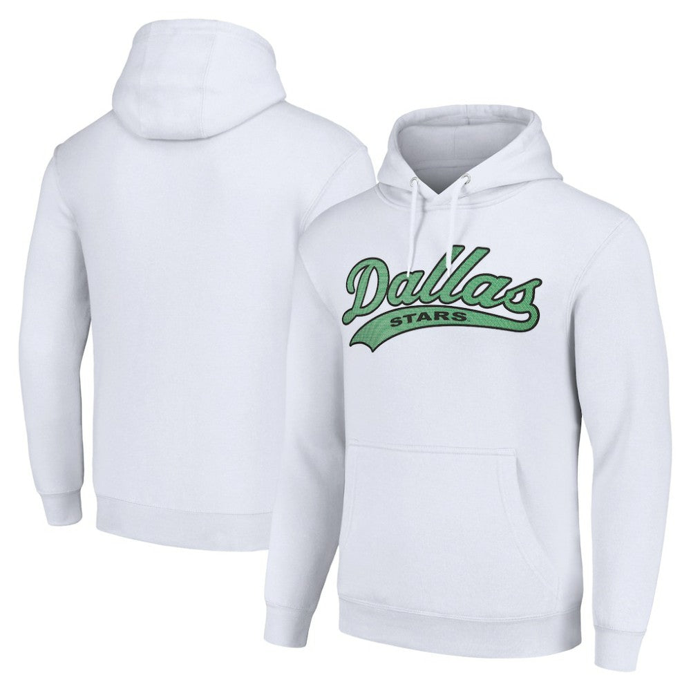 NHL White Dallas Stars Starter Tailsweep Fleece Tri-Blend Pullover Hoodie
